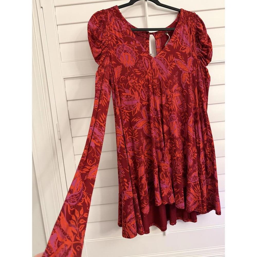 Free People Hello Lover Tunic Top in the Scarlett Combo color size XS - Picture 3 of 9
